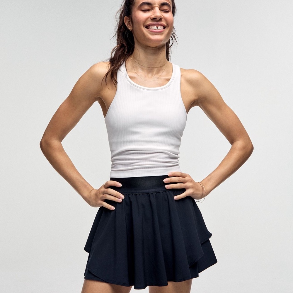 Lululemon White Ebb to Street Cropped Racerback Tank Top B/C